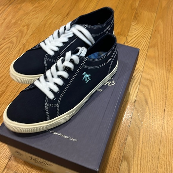 Original Penguin Men's  Classic Lace Up Canvas Dark Blue Shoes NIB - Picture 1 of 4